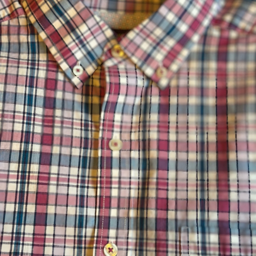 Johnston & Murphy Pink and Blue Plaid Shirt - Picture 2 of 8